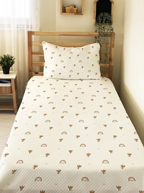 Evmila Minik Çiçek Desen Tek Kişilik Çocuk Pike Takımı - S000014456-23173