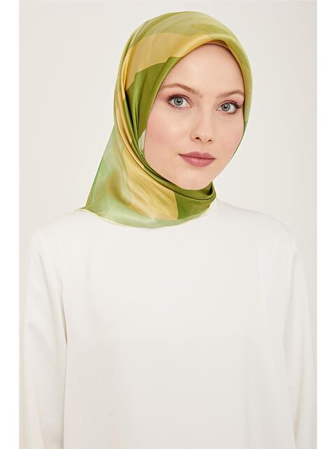 ARMİNE Geometrik Desenli Twill İpek Eşarp 24Ya9137 55 56 - S000498253-18194