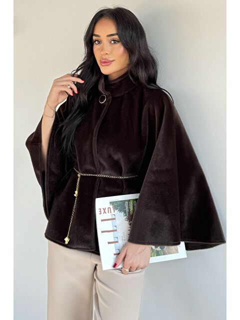 Gülseli Kadın Su Fırçalı Kaşe Panço - S000445936-29704