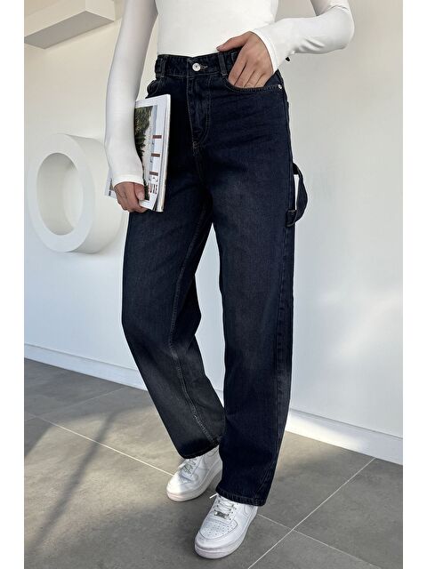 Gülseli Kadın Kemer Tokalı Yüksek Bel Jean Jean Pantolon - S000491628-21164