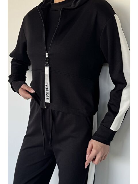 Gülseli Kadın Kapüşonlu Fermuarlı Sweat Pantolon İkili Takım - S000491741-19351