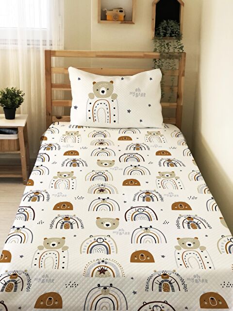 Evmila Ayıcık Desen Tek Kişilik Çocuk Pike Takımı - S000014592-23173