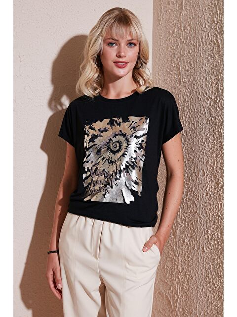 Lela Baskılı Bisiklet Yaka Regular Fit T Shirt 6671001 - S000209729-19351