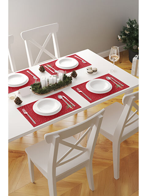 Asdiva Flamora Tropikal Palmiye Flamingo Desen Turna Temalı 4'lü Dekoratif Kırlent Kılıf Seti Pembe-Kırmızı - S000502881-37331