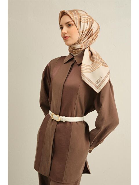 ARMİNE Soyut Desenli Saf İpek Sura Eşarp 9333 04 - S000500476-19928