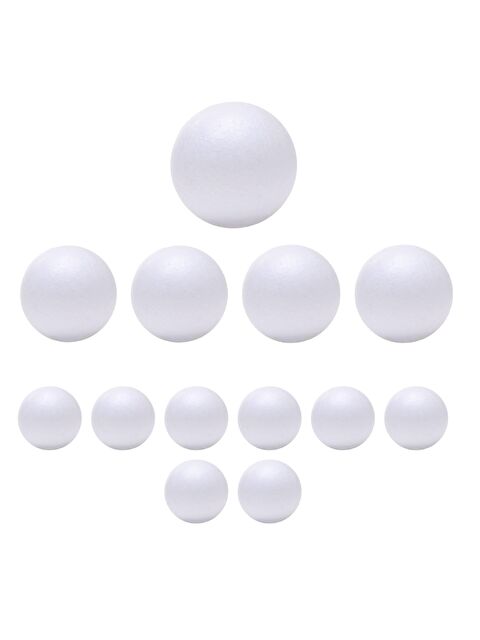 Puti Strafor Köpük Top Karışık Boy 6,5 cm-5 cm-3 cm 13 Adet (KOD : 06352) - S000377460-20063