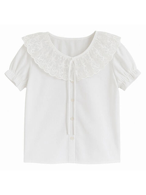 Myhanne Kısa Kol Düz Kız Çocuk Gömlek 6995 - S000385586-20063