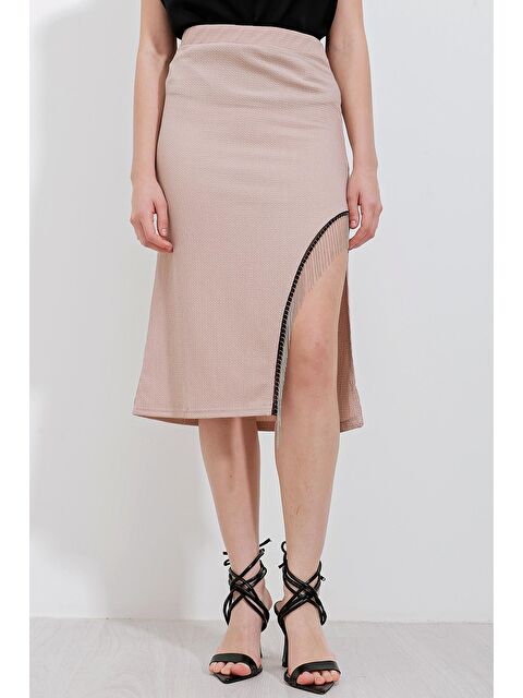 Bigdart 1890 Zincir Detaylı Etek - Bisküvi - S000090109-19928