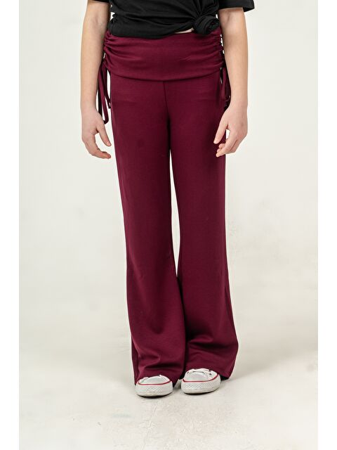 Mışıl Kids Kemer Kenarı Büzgülü Biyeli Kız Çocuk Eşofman Altı