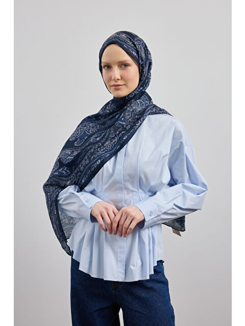 QEF Pamuk Şal Flow İndigo - S000507427-23093