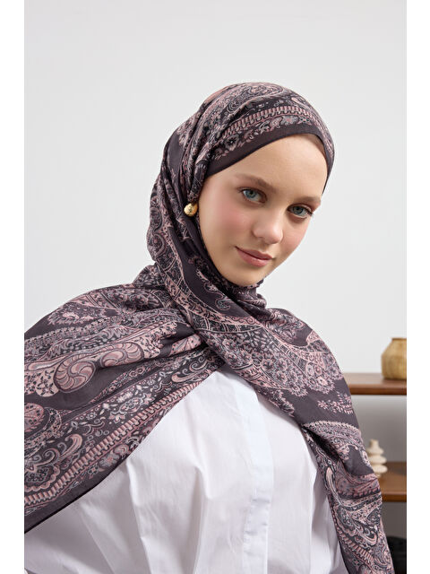 QEF Pamuk Şal Flow Mürdüm Eriği - S000507427-20036