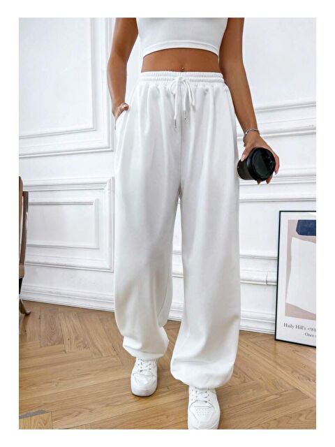 Süperlife Kadın Kendinden Kıvırma Bol İnce Eşofman SPR24EA89 - S000176298-19965