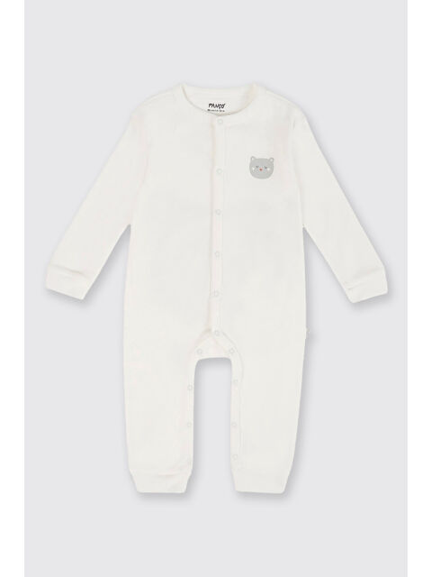 Panço Yenidoğan Ayıcık Detaylı Aplikeli Ekru Tulum - S000527350-19965