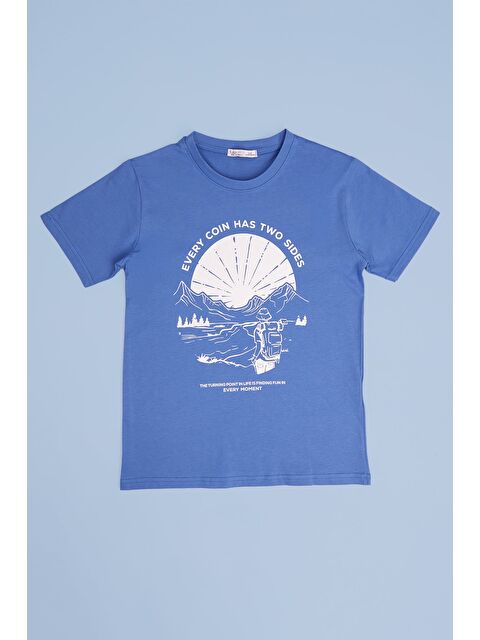 Fullamoda %100 Pamuk Baskılı Erkek Çocuk Oversize Tişört