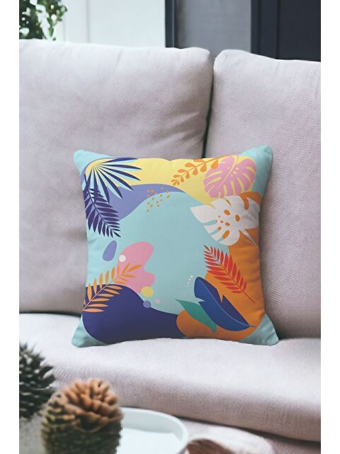 Asdiva Kadife 43x43 Cm Kırlent Kılıfı Dekoratif Yumuşak Salon Yaprak Soyut - S000347705-20055
