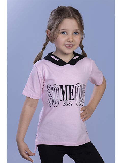 Toontoykids Kız Çocuk KapüşonluTaş İşlemeli Baskılı Tişört - S000359728-20024