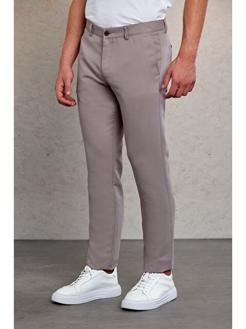 Hatemoğlu Gri Slim Fit Desenli Yandan Cep Kanvas Erkek Pantolon - S000231550-20600