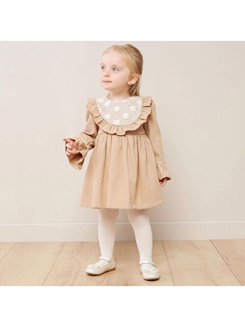 Magu Kız Bebek Jile Fitili Kadife Çiçekli Elbise - S000491794-23173