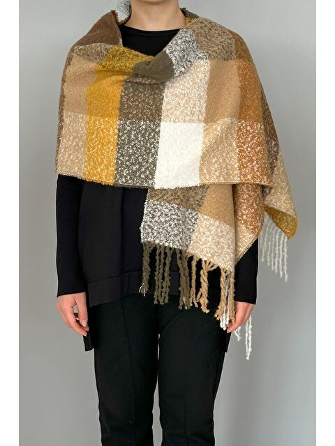 Remsa Mayo Püsküllü Buklet Atkı Şal 42X205 cm 1292 Sarı - S000122483-20072