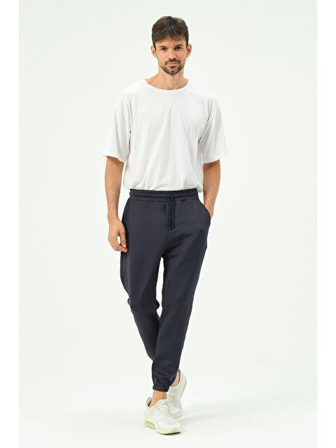 C&City Lastikli Paça Yandan Cepli Erkek Jogger Eşofman Altı 853 Lacivert - S000220987-21164