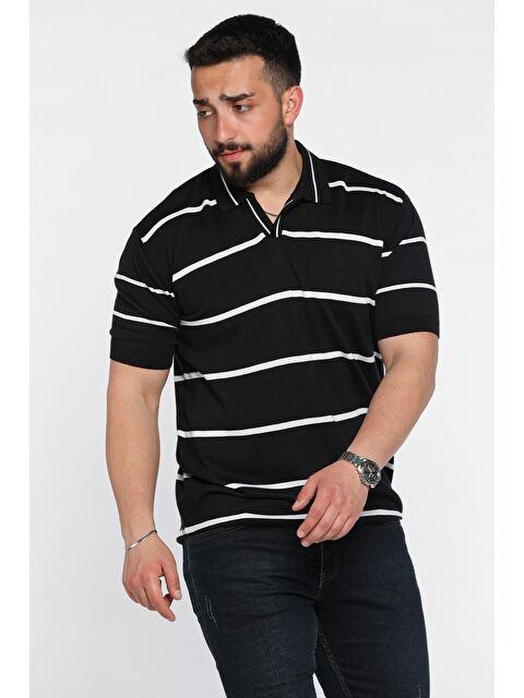 Mishar İtalia Erkek Polo Yaka Çizgi Desenli Triko Tişört - S000399619-21164