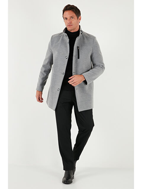 Buratti Slim Fit Düğmeli Dik Yaka Kaşe Erkek Kaban 5840099 - S000008095-17308