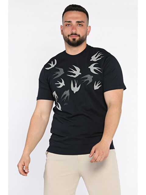 Mishar İtalia Erkek Bisiklet Yaka Baskılı Tişört - S000399548-21164