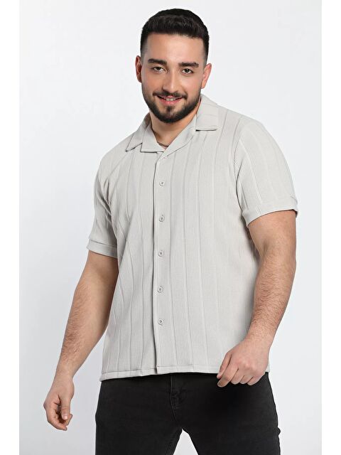 Mishar İtalia Kısa Kollu Jakarlı Erkek Gömlek - S000309294-25636