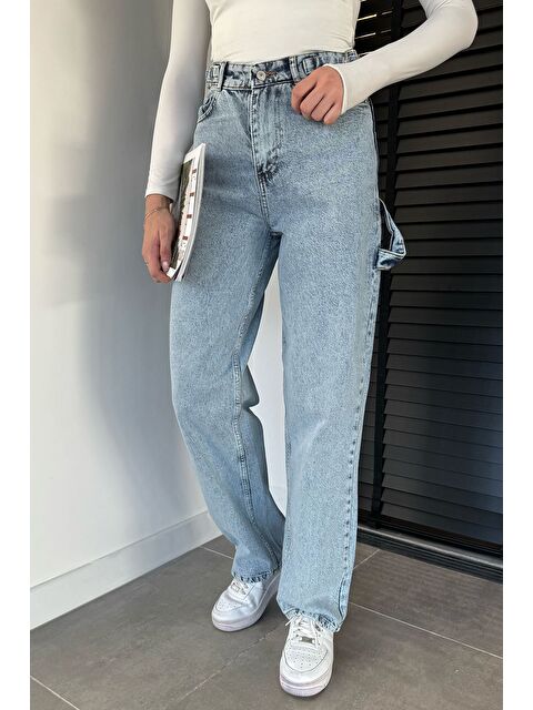 Gülseli Kadın Kemer Tokalı Yüksek Bel Jean Jean Pantolon - S000491628-3642