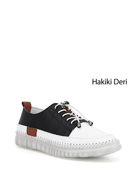 GÖNDERİ(R) Kadın SİYAH Bağcıklı Hakiki Deri Sneaker - S000530321-19351