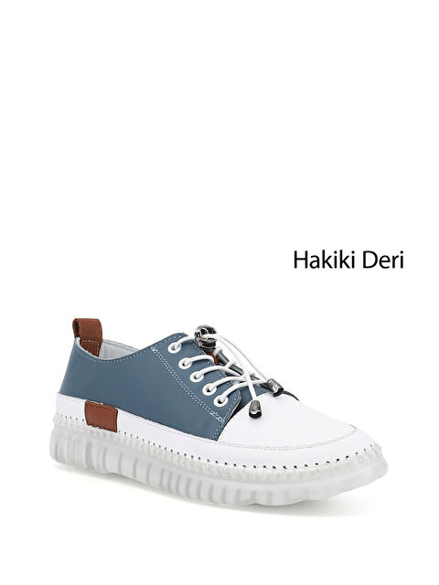 GÖNDERİ(R) Kadın MAVİ Bağcıklı Hakiki Deri Sneaker - S000530321-17234
