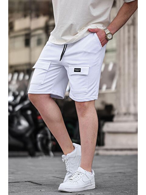 Madmext Beyaz Erkek Basic Şort 6533 - S000197592-20063