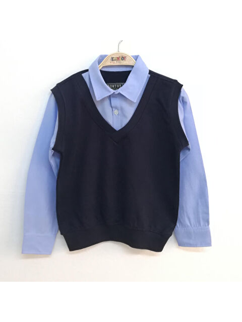 Toontoykids Erkek Çocuk Gömlek Yaka Okul Sweatshirt - S000364422-17234