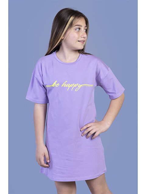 Toontoykids Kız Çocuk Düşük Kol Detaylı Baskılı Elbise - S000268106-17878