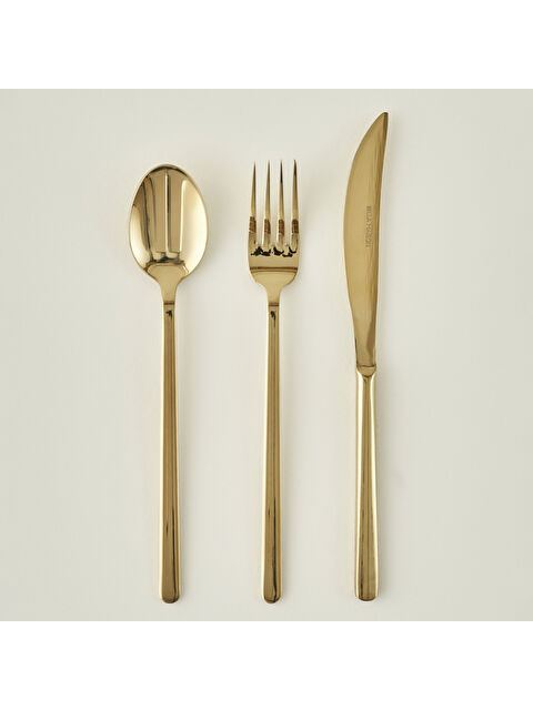 Bella Maison Milano 18 Parça Tatlı Çatal Kaşık Bıçak Seti Gold - S000383379-20076