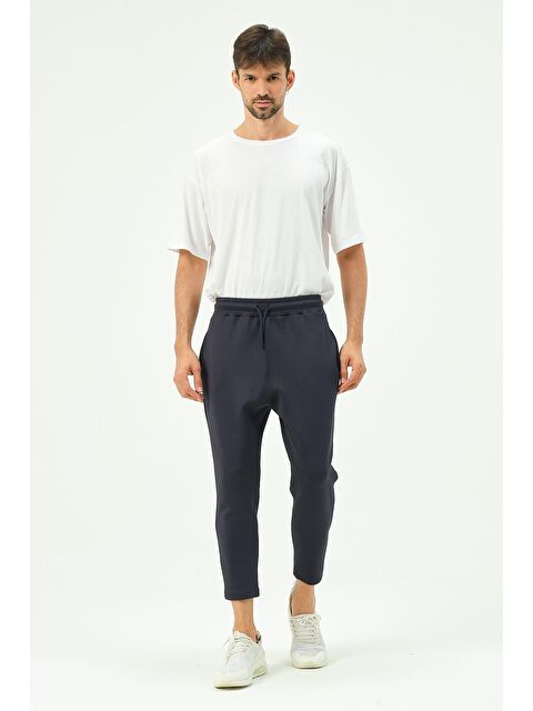 C&City Erkek Bol Kesim Düz Paça Arka Cepli Eşofman Altı 856 Lacivert - S000220988-21164