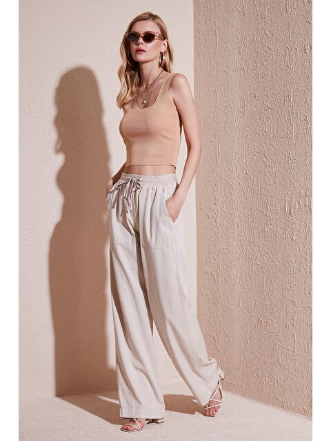 Lela Relaxed Fit Yüksek Bel Bol Paça Kadın Pantolon 668Yp5040 - S000212720-25636