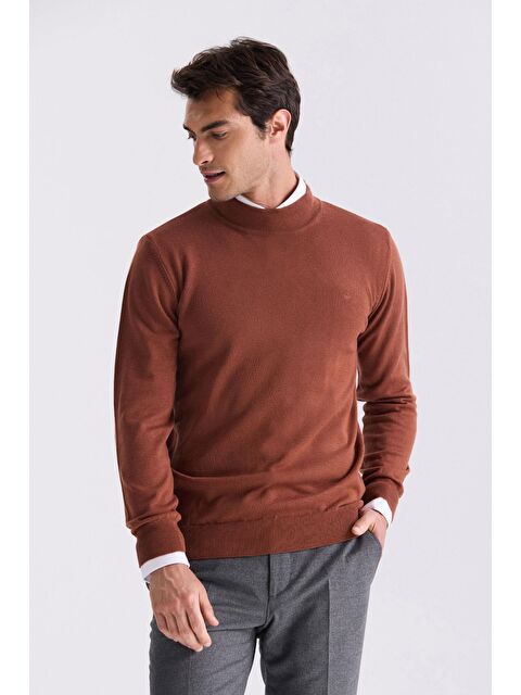 JAKAMEN Tarçın Slim Fit Yarım Balıkçı Triko Kazak - S000492749-19956