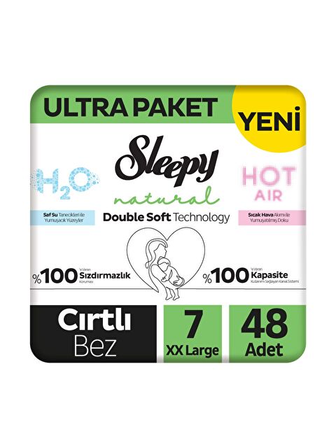 Sleepy Natural Double Soft Ultra Paket Bebek Bezi 7 Numara Xxlarge 48 Adet - S000500498-10231