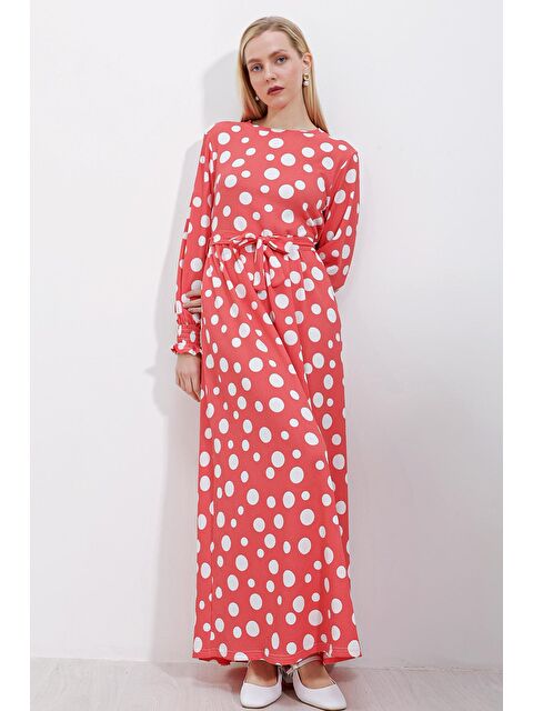 Bigdart 1525 Örme Tesettür Elbise - Y.Pembe - S000089484-20024