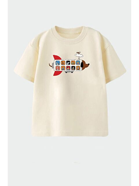 Monila Erkek Çocuk Pamuklu Bisiklet Yaka Baskılı T-Shirt