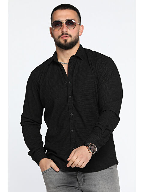 Mishar İtalia Kendinden Desenli Uzun Kol Erkek Gömlek - S000309304-19351