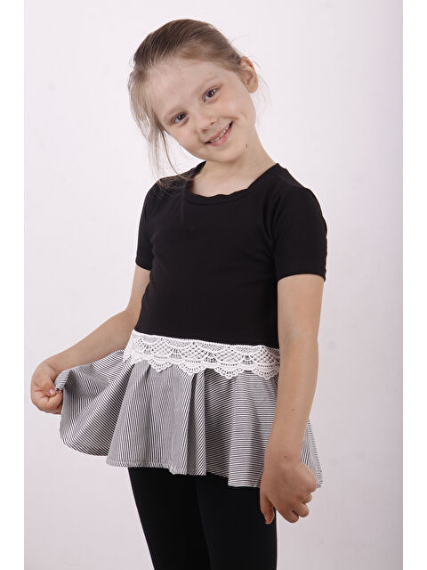 Toontoykids Kız Çocuk Dantel Detaylı Garnili Elbise - S000364430-19351