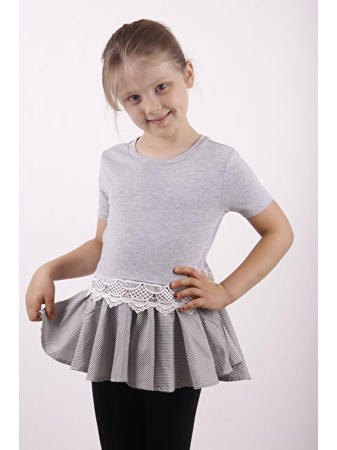Toontoykids Kız Çocuk Dantel Detaylı Garnili Elbise - S000364430-74