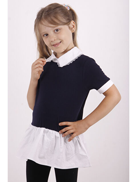 Toontoykids Kız Çocuk Gömlek Yaka Dantel Detaylı Tişört - S000364429-21164