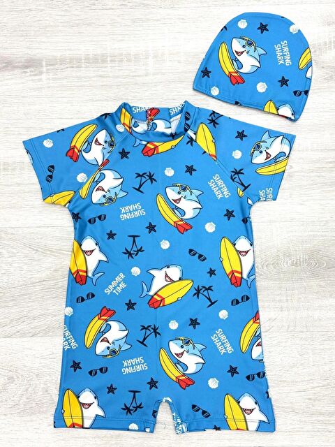 Modanino Erkek Çocuk Boneli Mayo Takımı (Tulum Mayo+Bone) 2-8 Yaş 12219 - S000378527-17234