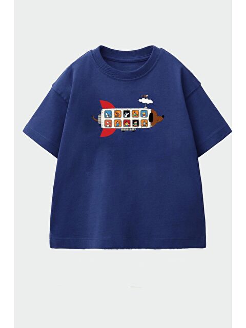 Monila Erkek Çocuk Pamuklu Bisiklet Yaka Baskılı T-Shirt