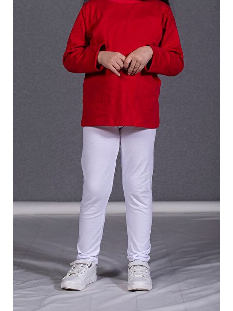 ZEYLAND Kız Çocuk Beyaz Slim Fit Tayt (4-12Yaş) - S000315313-20063