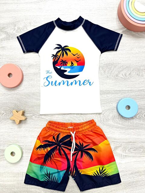 Modanino Erkek Çocuk 2'li Mayo Takımı (Şort-Tişört) 3-10 Yaş 12217 - S000378528-27074