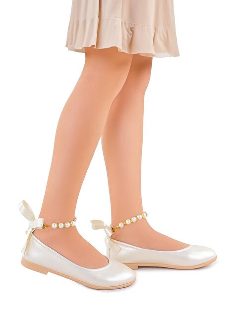 Kiko Kids Blanch Cilt İncilli Lastikli Kız Çocuk Babet Ayakkabı - S000162970-19928